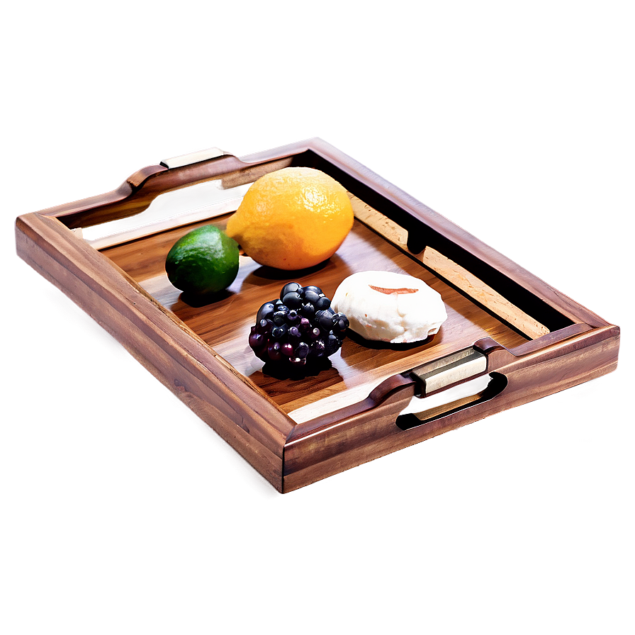 Wooden Serving Tray PNG 06212024 PNG image with a transparent background, free high-resolution download