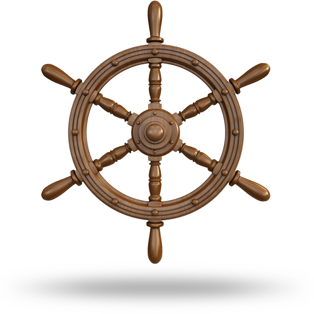 Wooden Ship Wheel Isolated