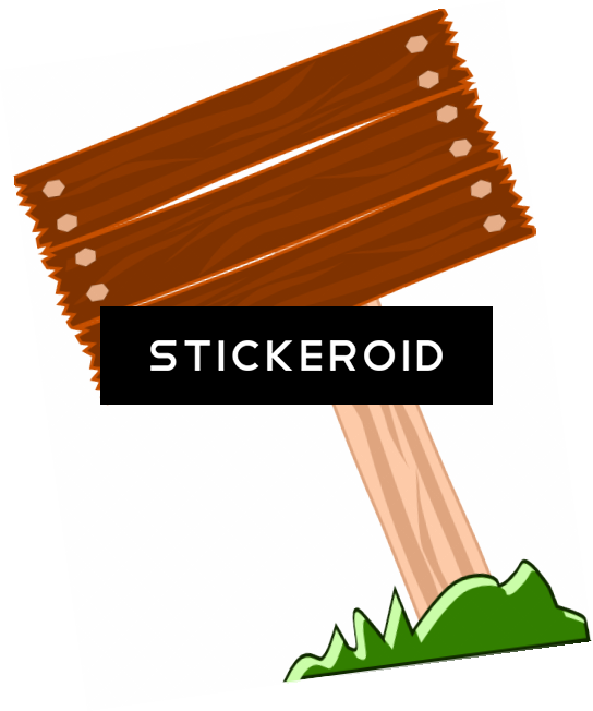 Wooden Signboard Stickeroid Illustration