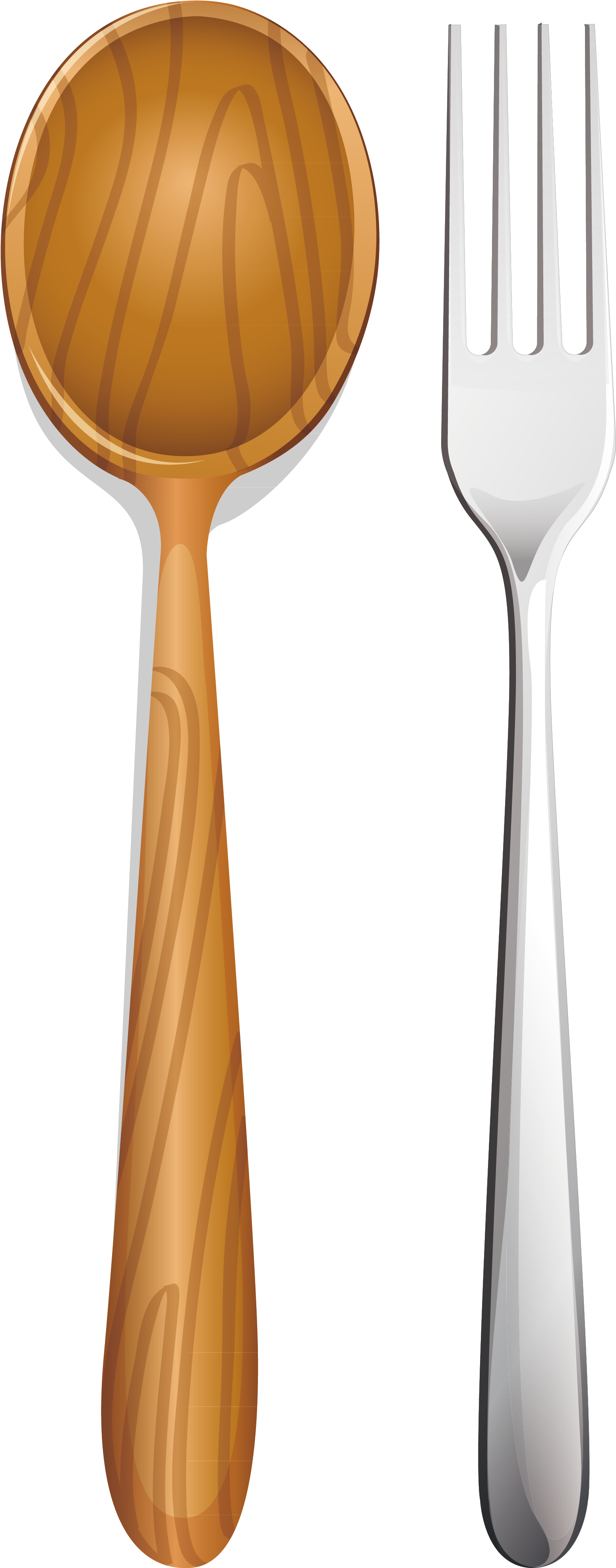 Fork Ladle Clip Art - Wood Spoon Clipart, HD Png Download PNG with transparent background