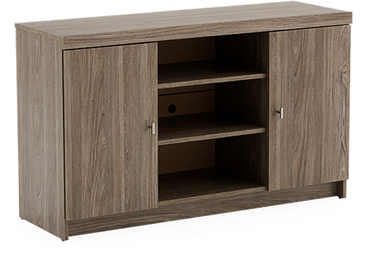 Wooden T V Standwith Storage Compartments