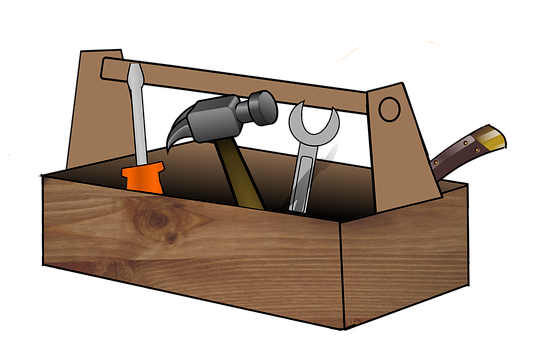 Wooden Toolboxwith Tools PNG with transparent background