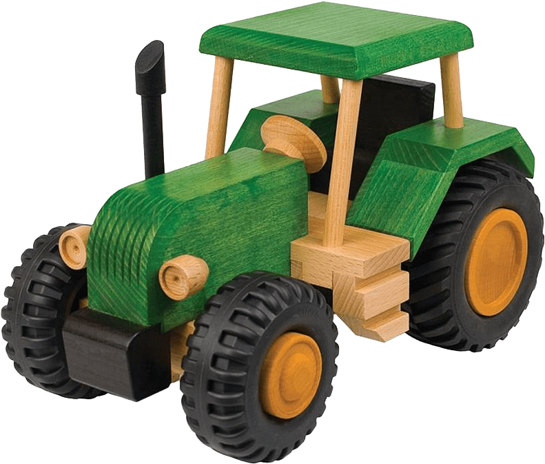 Wooden Toy Tractor Green