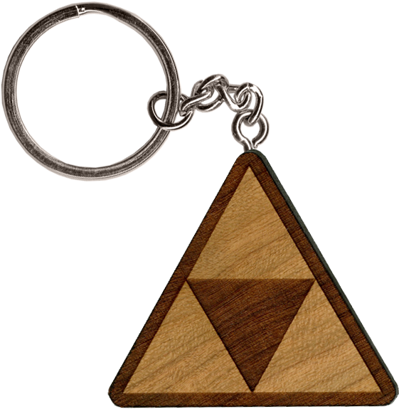 Wooden Triforce Keychain