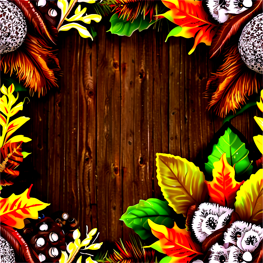 Woodland Thanksgiving Border Png 89