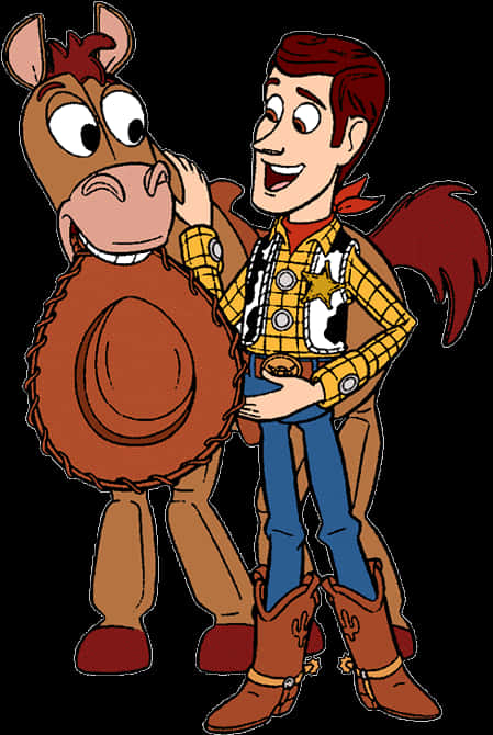 Woodyand Bullseye Toy Story Friends PNG with transparent background