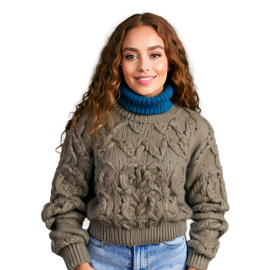 Wool Turtleneck Chunky PNG 06252024 PNG with transparent background