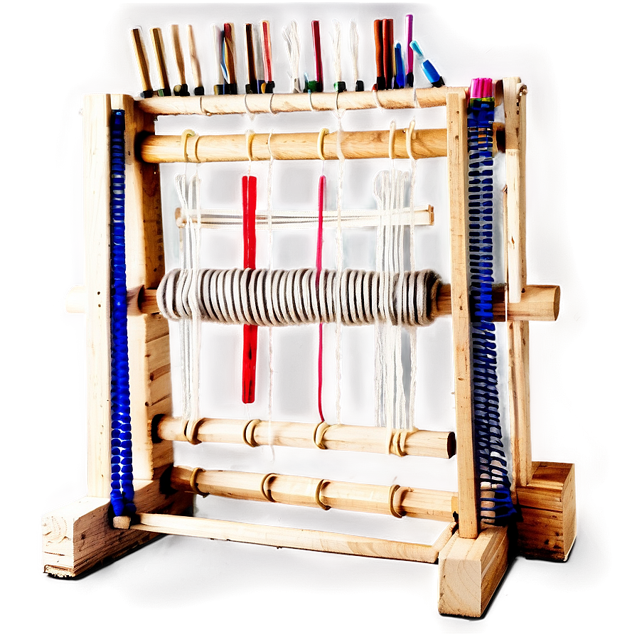 Wool Weaving Loom Png 06252024