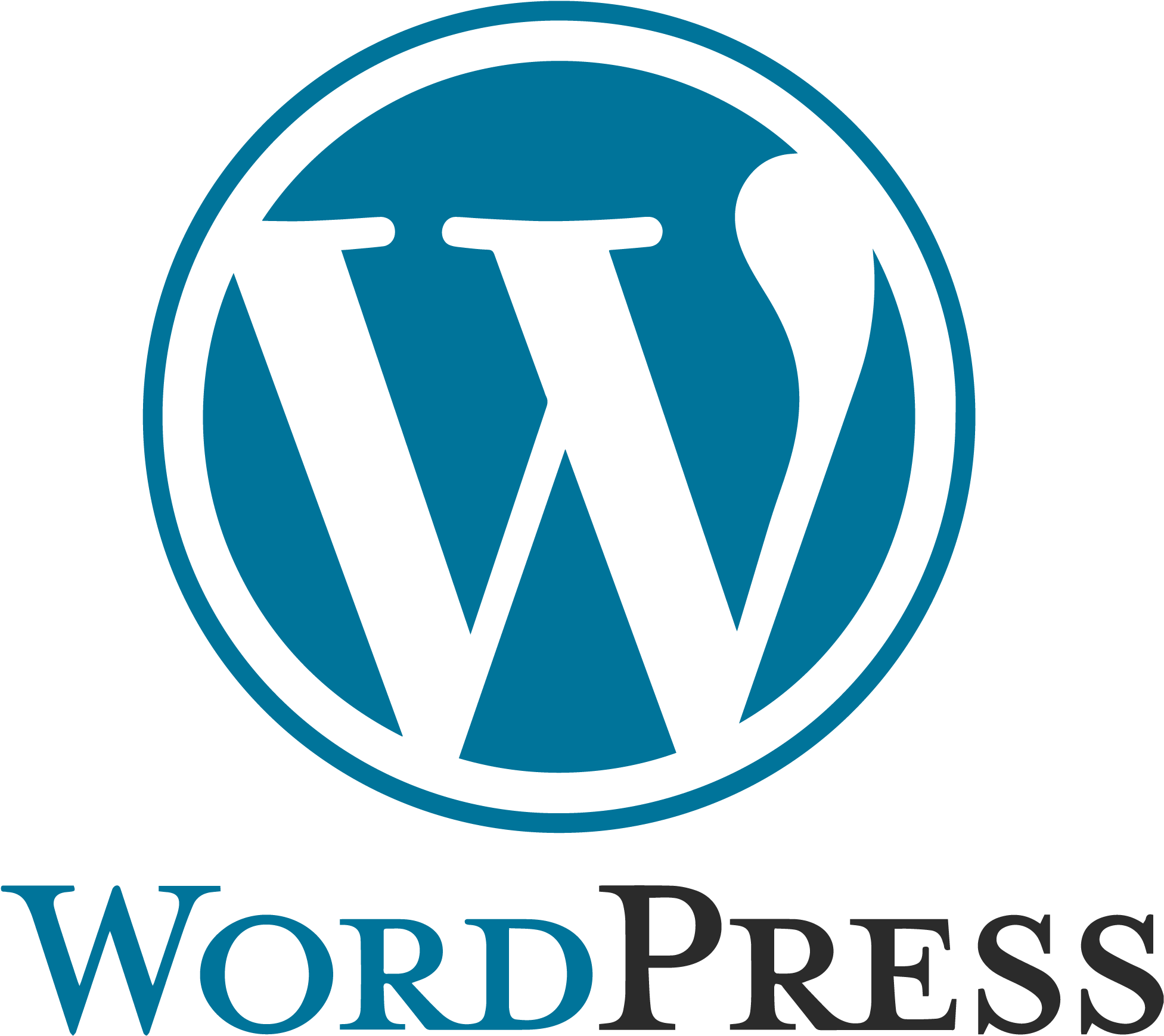 Word Press Logo Blue Background