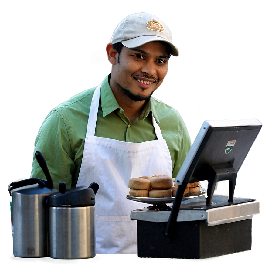 Working At A Coffee Shop Png 06202024