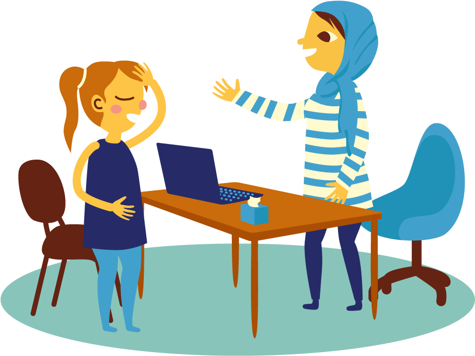 Workplace Discomfort Illustration PNG with transparent background