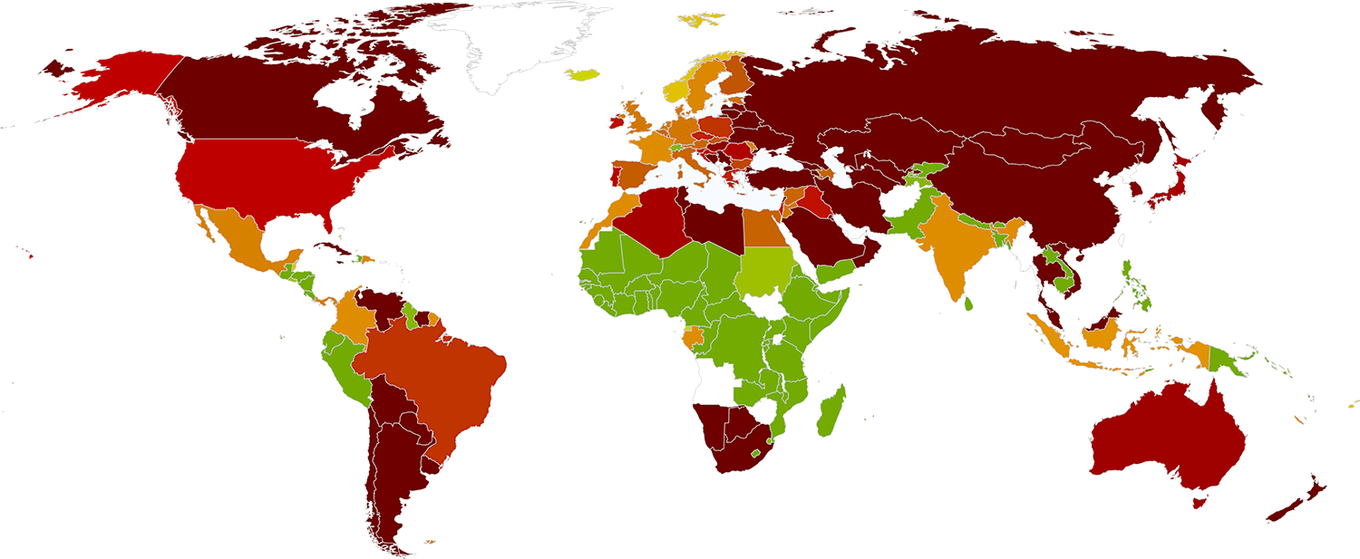 World Map_ Colored By Region PNG with transparent background