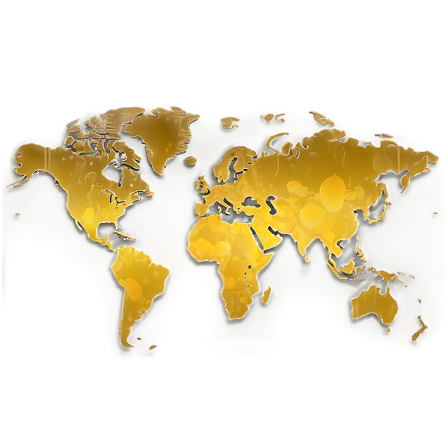 World Map Night Lights City Glow Png Njb