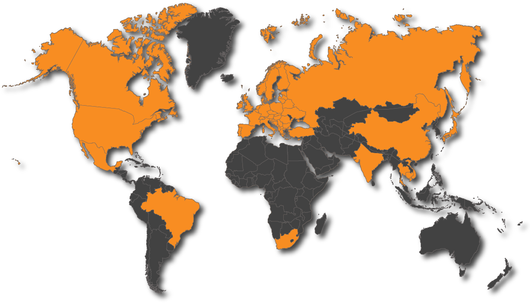 World Map Orangeand Gray PNG with transparent background