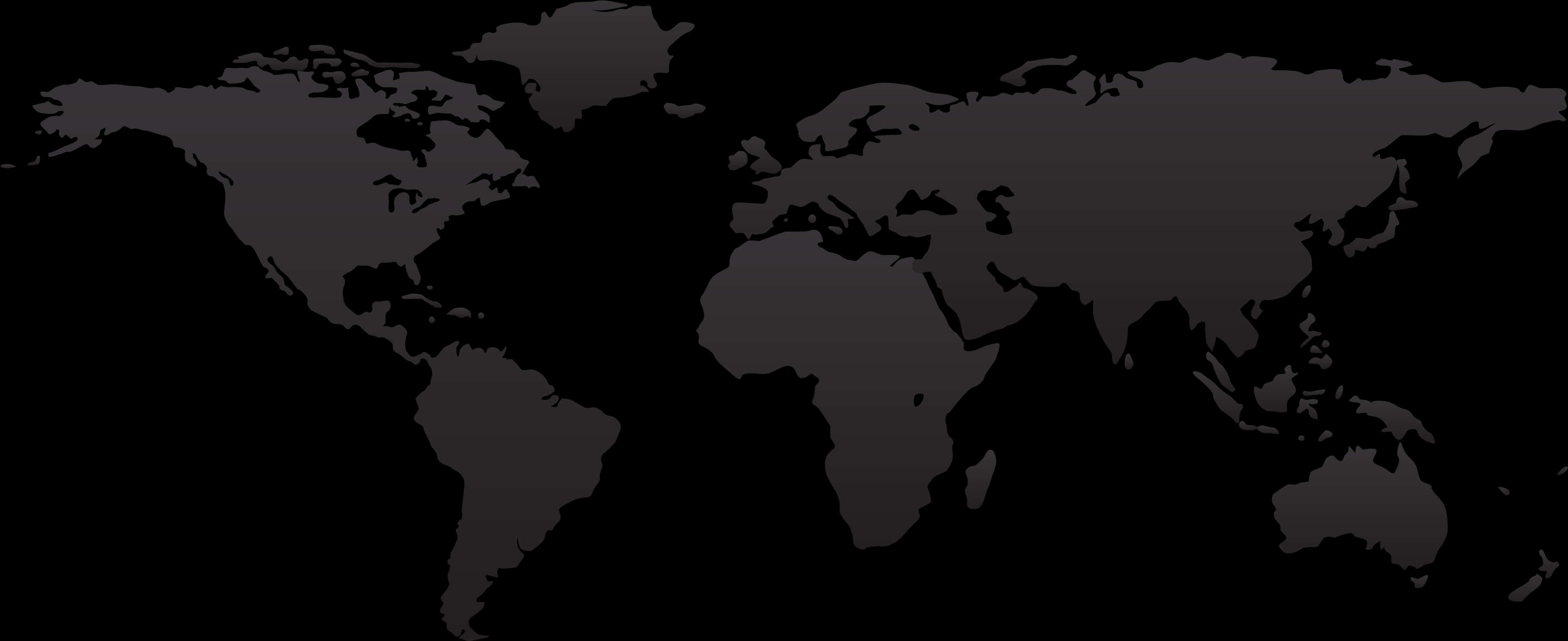 World Map Silhouette PNG with transparent background