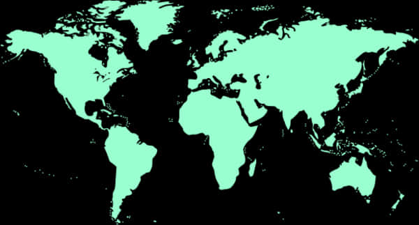World Map Silhouette PNG with transparent background