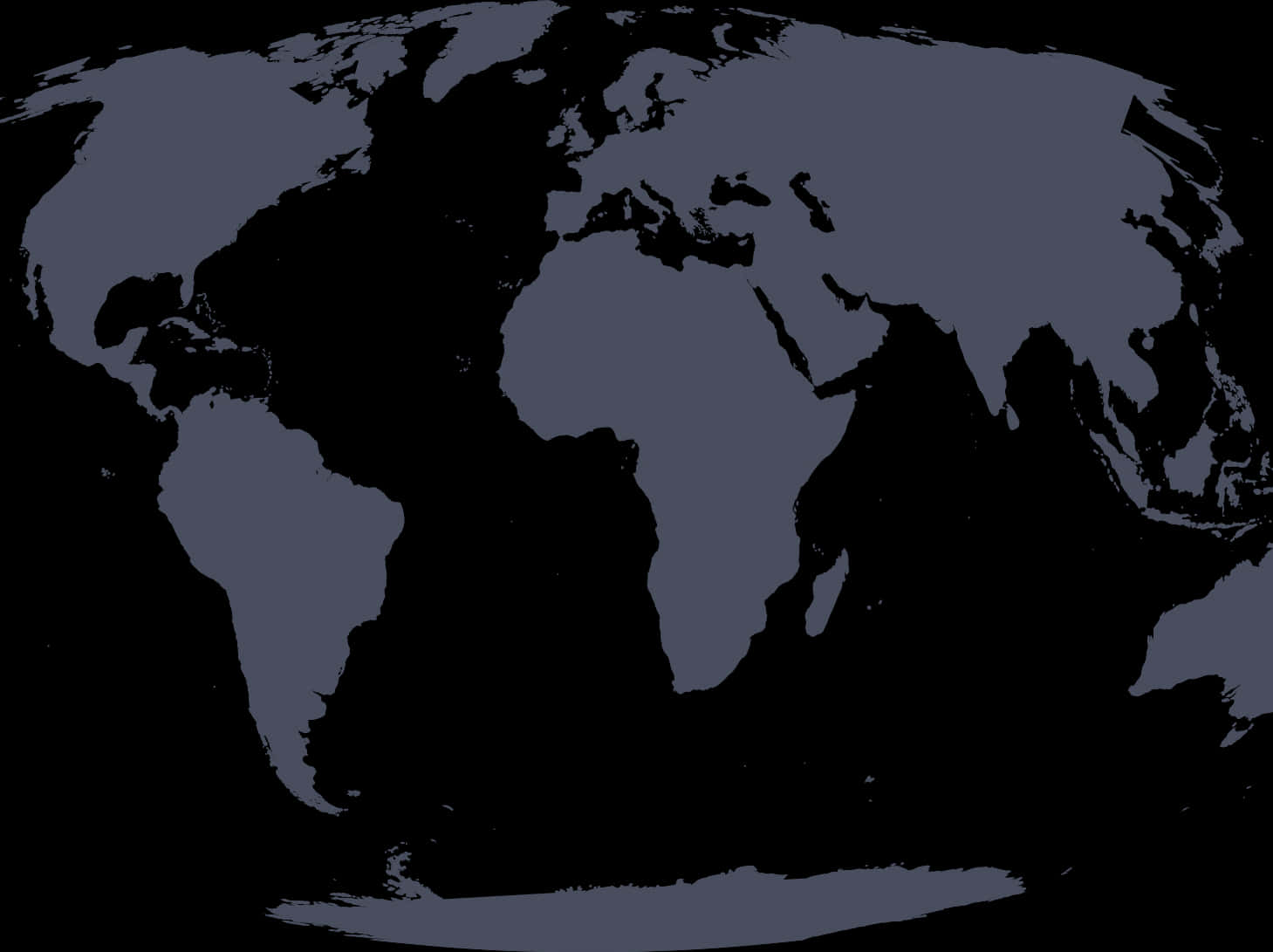World Map Silhouette PNG with transparent background