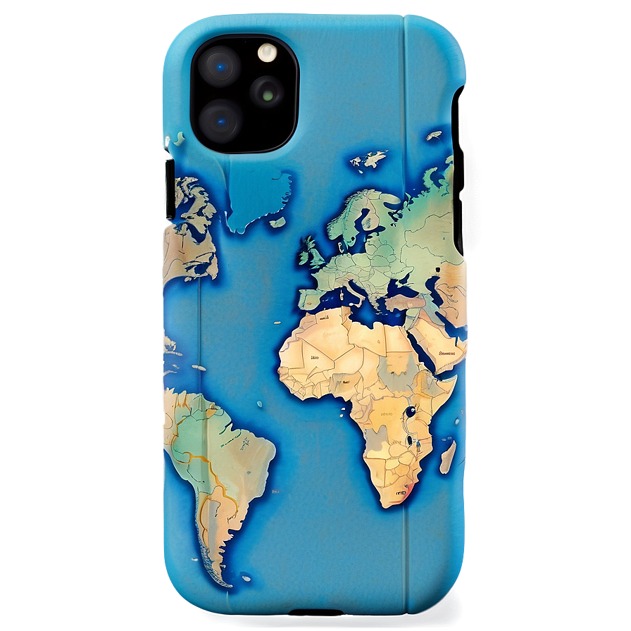 World Map Travel Phone Case PNG fpq80 PNG with transparent background