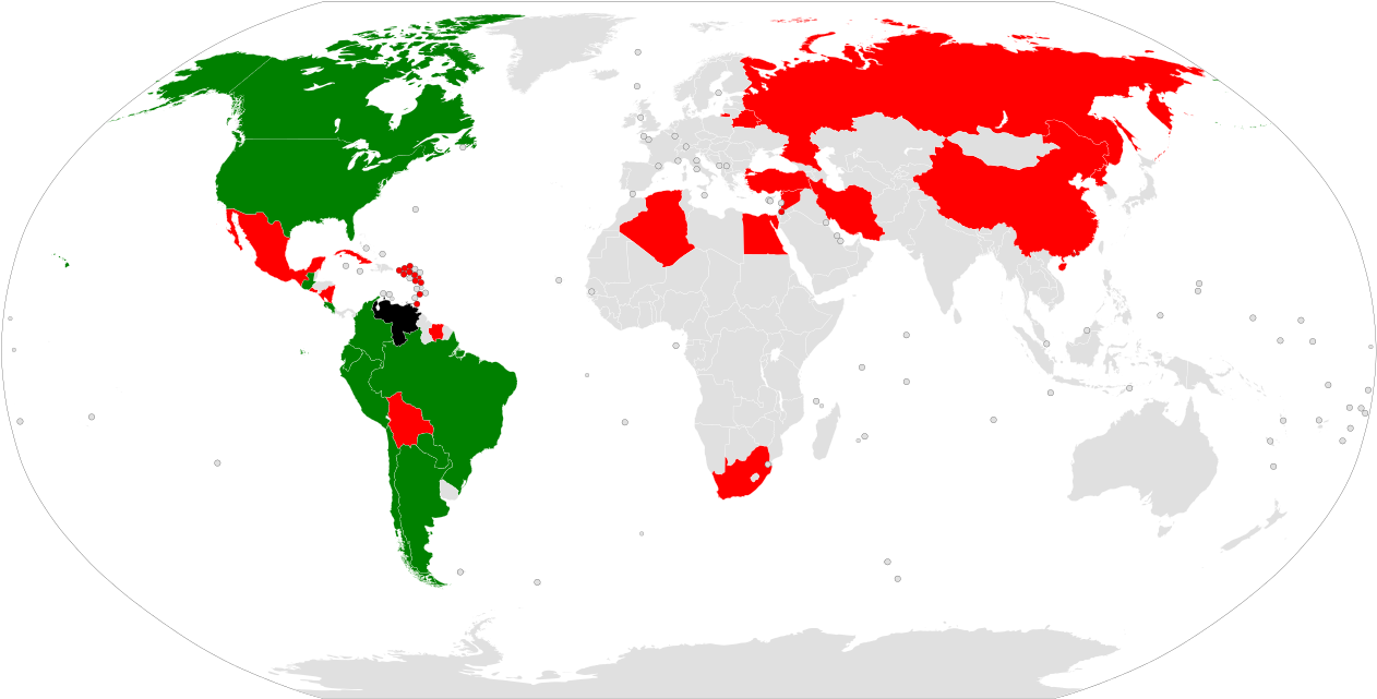 World Map Venezuela Highlighted