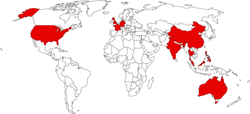 World_ Map_with_ Red_ Highlighted_ Countries