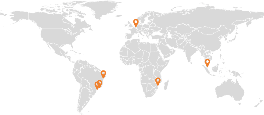 World Mapwith Orange Markers