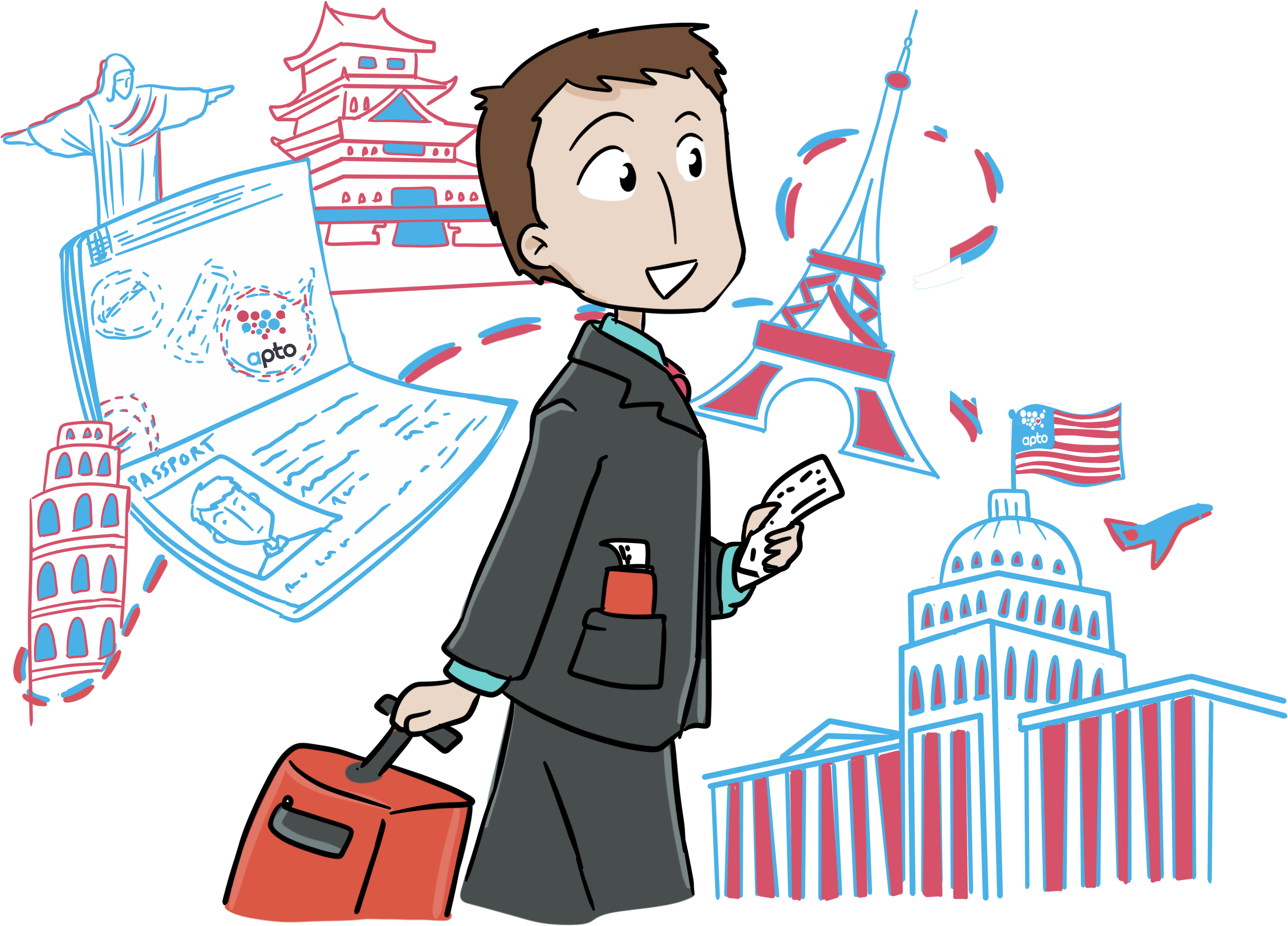 Pricing Apto Anywhere In - Business Traveler Cartoon Png, Transparent Png PNG with transparent background