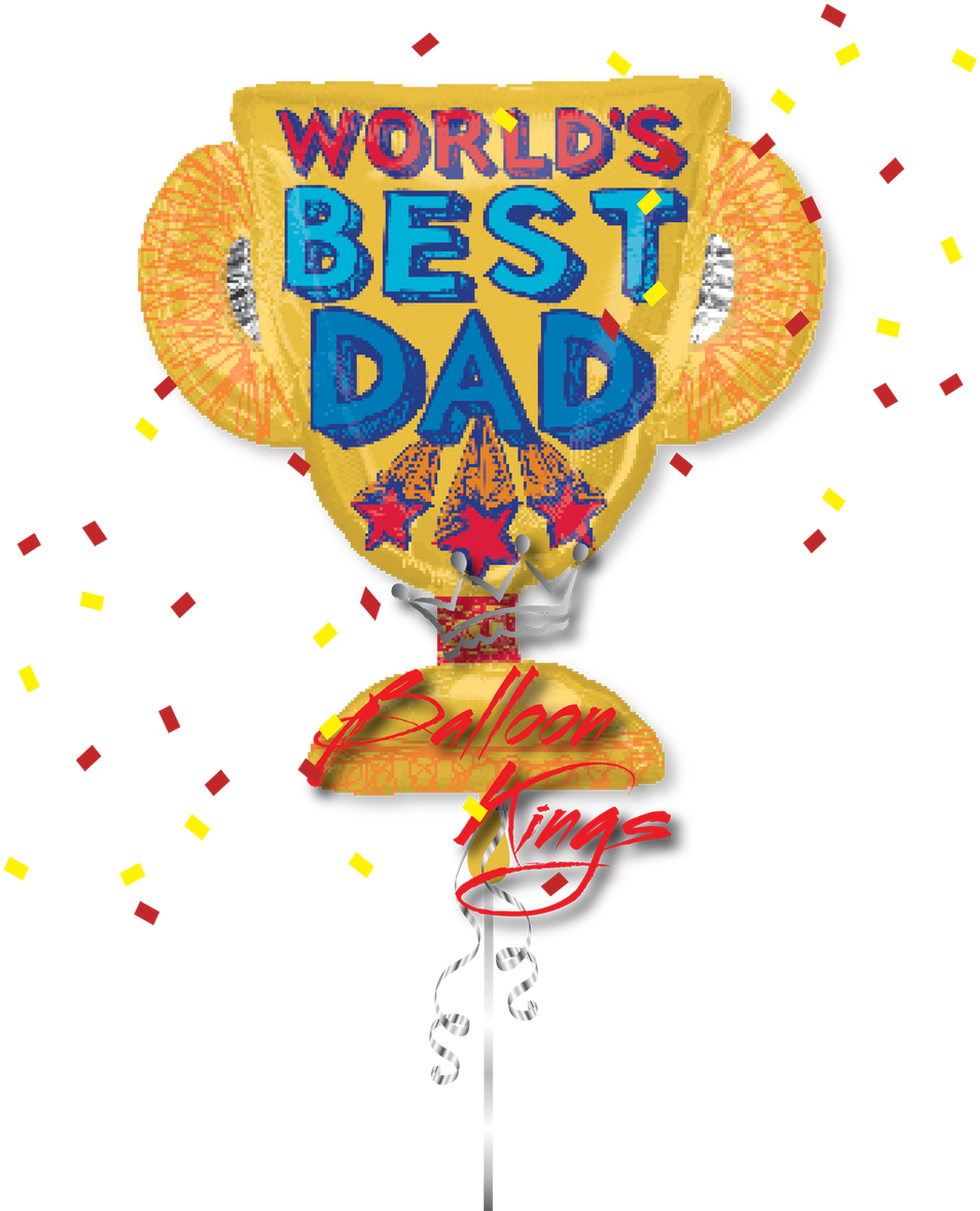 Worlds Best Dad Balloon Celebration PNG with transparent background