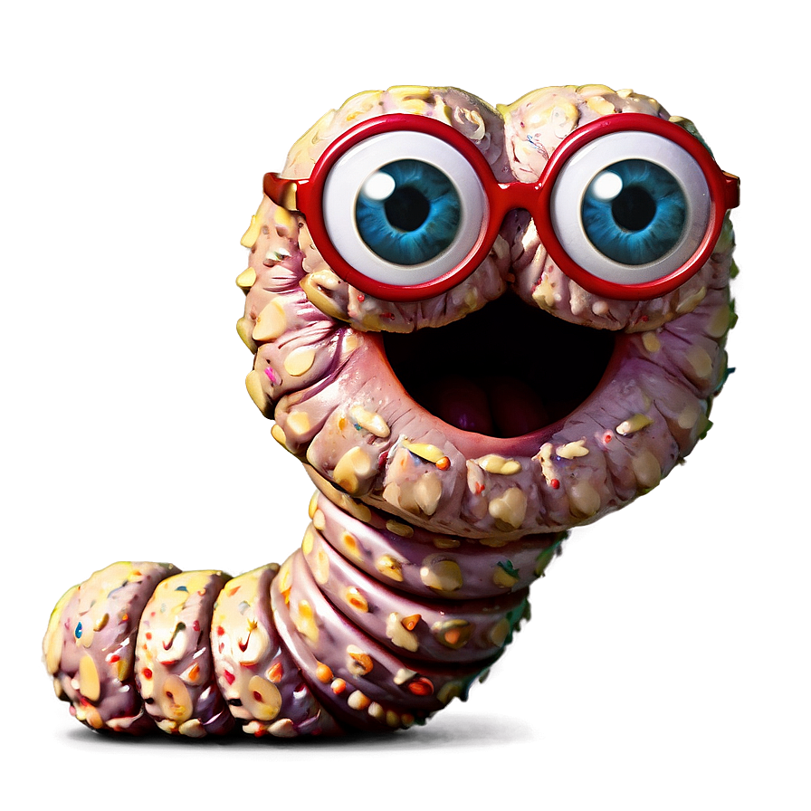 Worm With Glasses Png 48