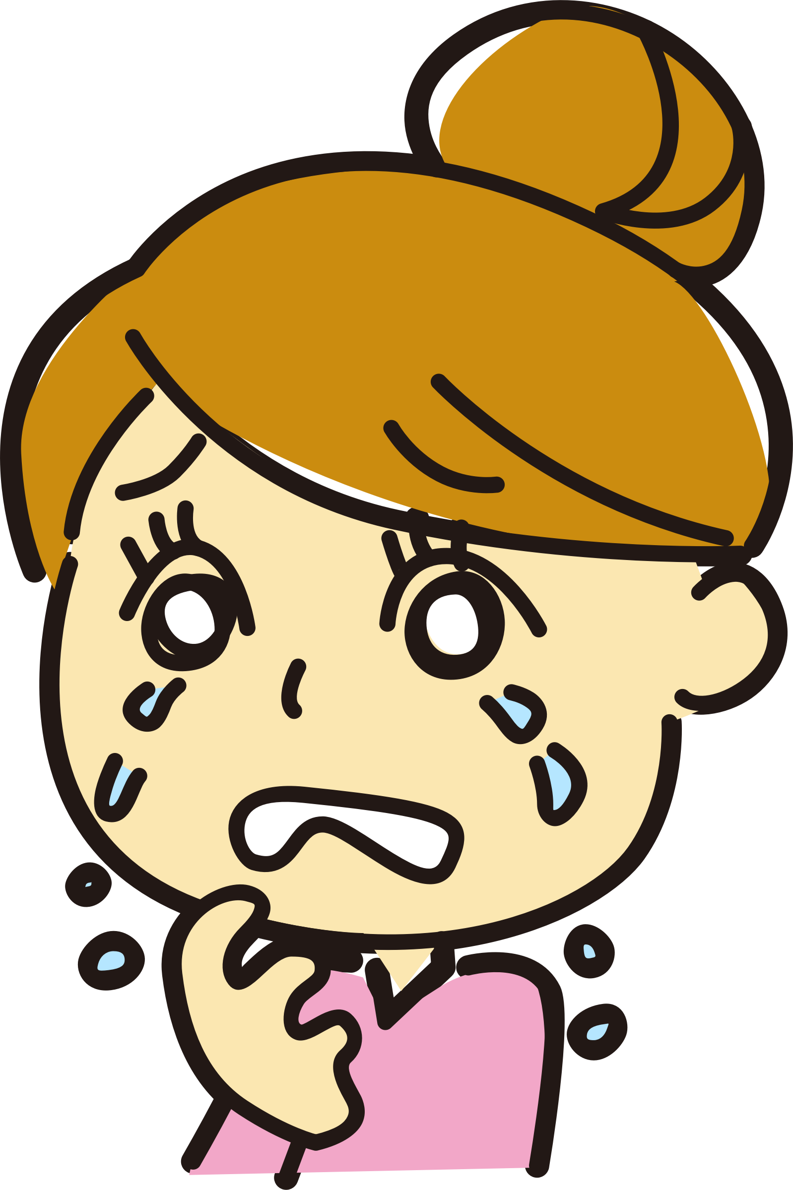 Worried Cartoon Girl Clipart