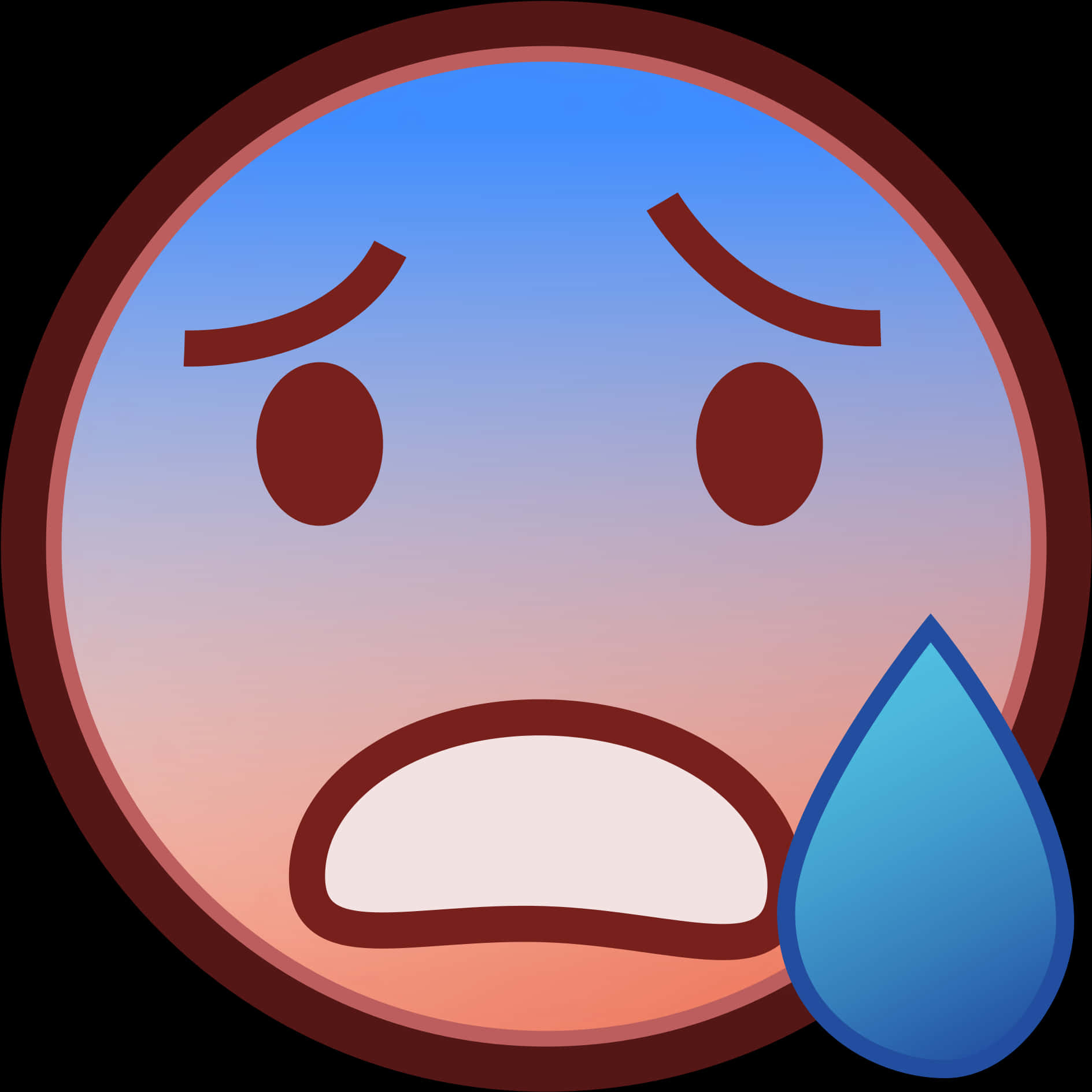 Worried Face Emojiwith Tear Drop