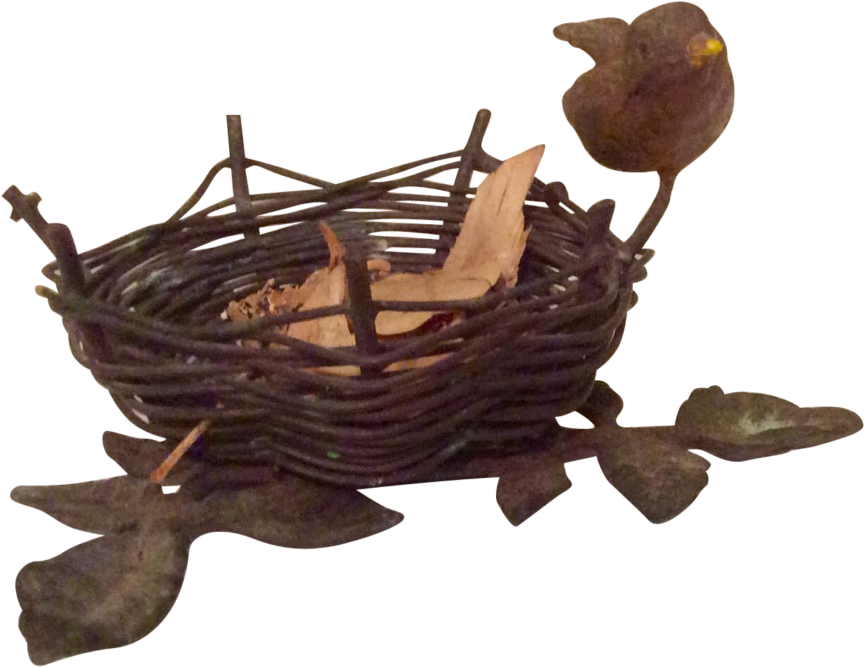 Woven Birdand Nest Sculpture