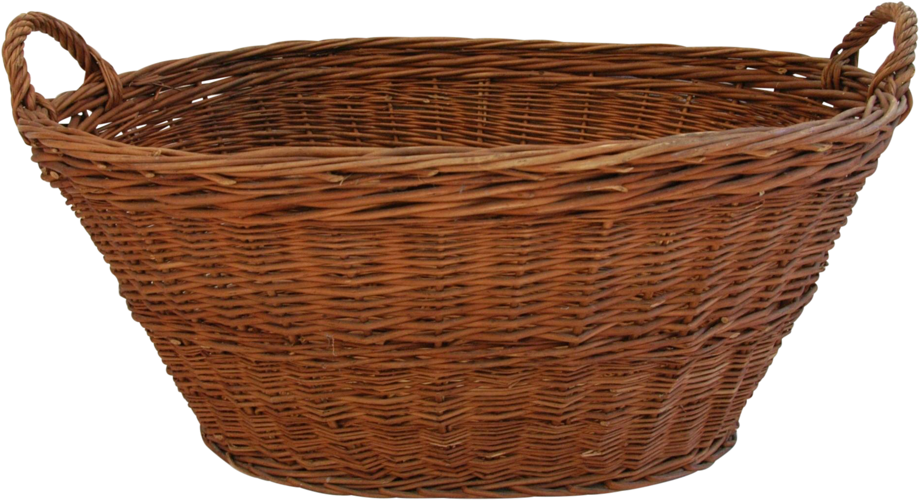 Woven Wicker Basket Isolated