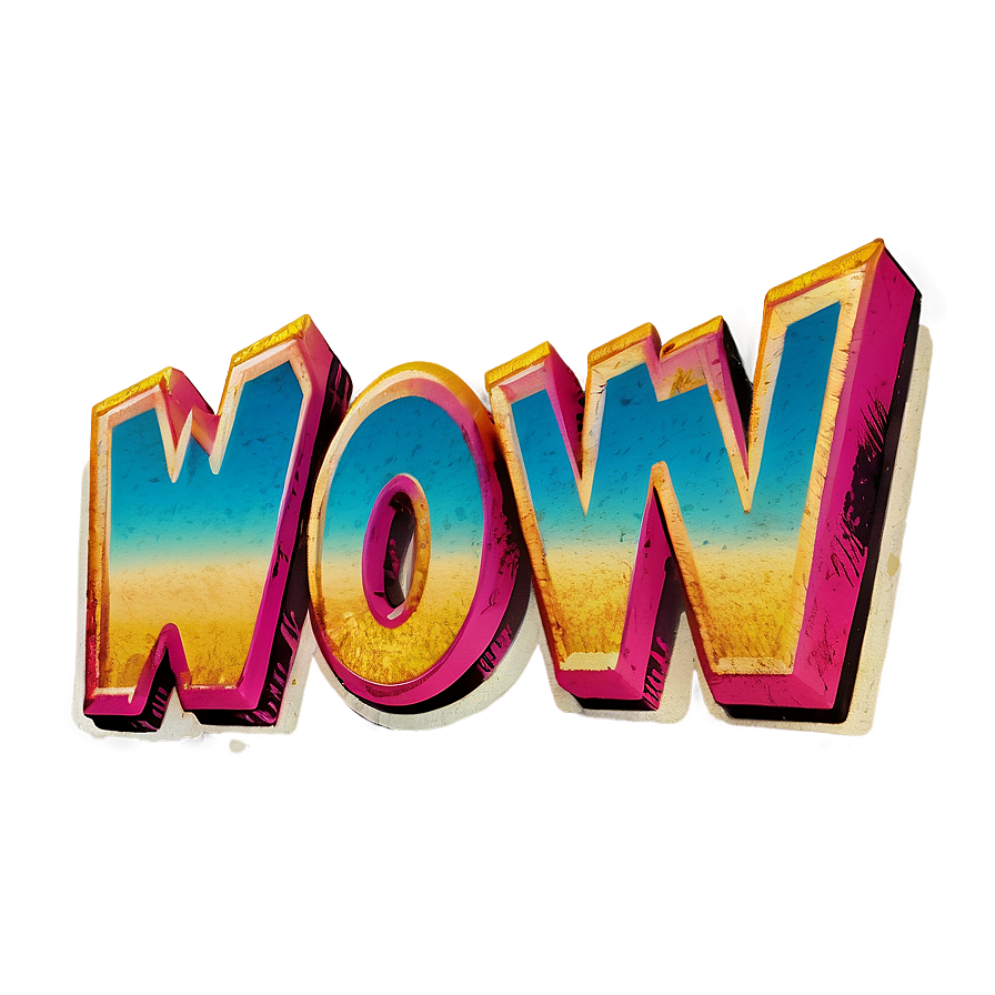 Wow Retro Text PNG pgr PNG with transparent background