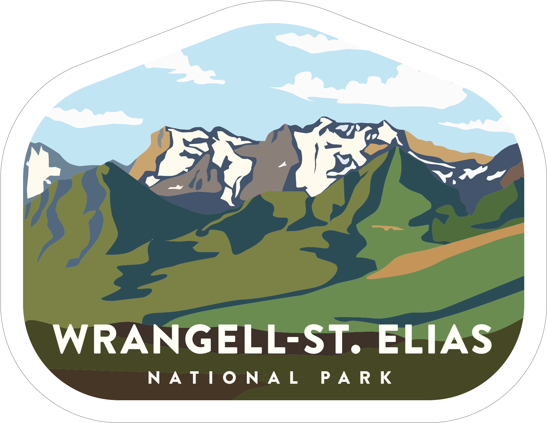 Wrangell St Elias National Park Illustration