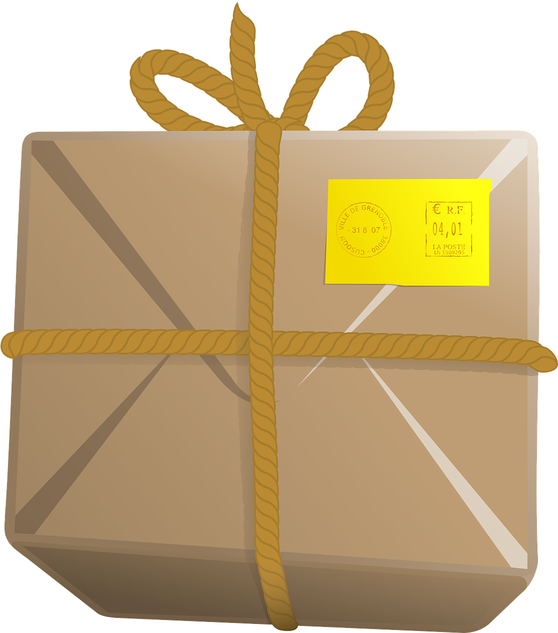 Wrapped Packagewith Yellow Ribbon