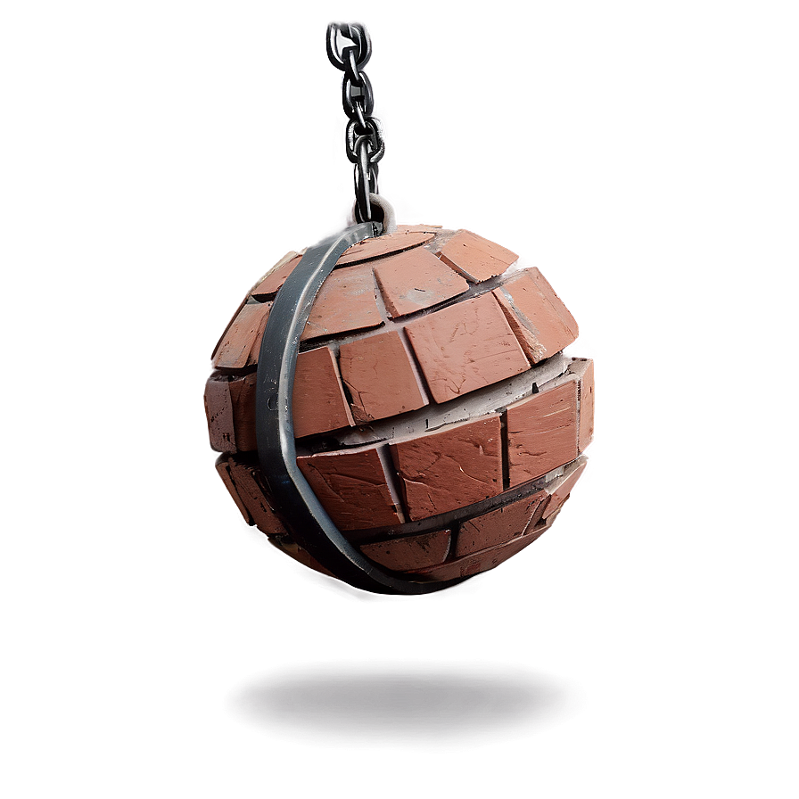 Wrecking Ball With Broken Brick Wall Png Rdf42