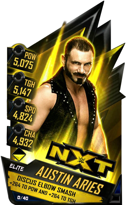 Wrestler Austin Aries N X T Card