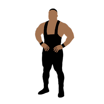 Wrestler_ Silhouette_ Black_ Background PNG with transparent background