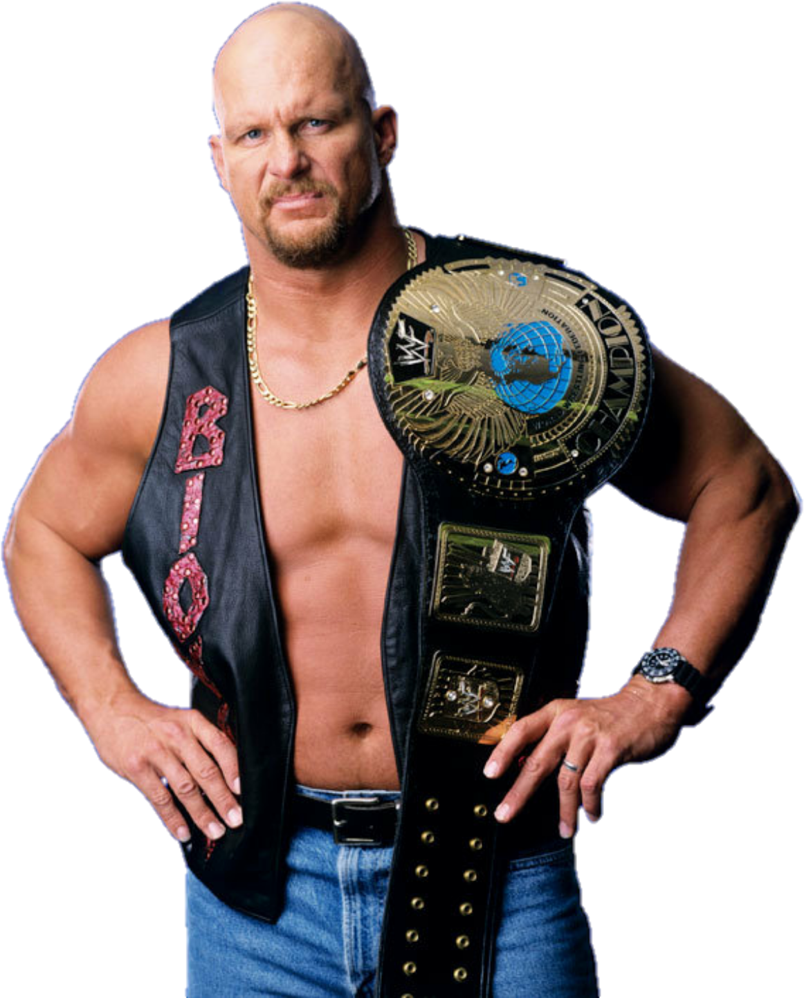 Wrestling_ Champion_ Posing_with_ Belts