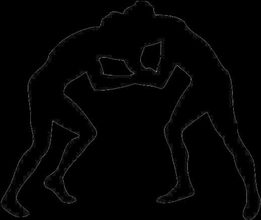 Wrestling Silhouette Outline