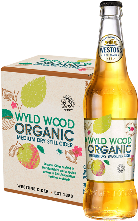 Wyld Wood Organic Cider Bottleand Packaging