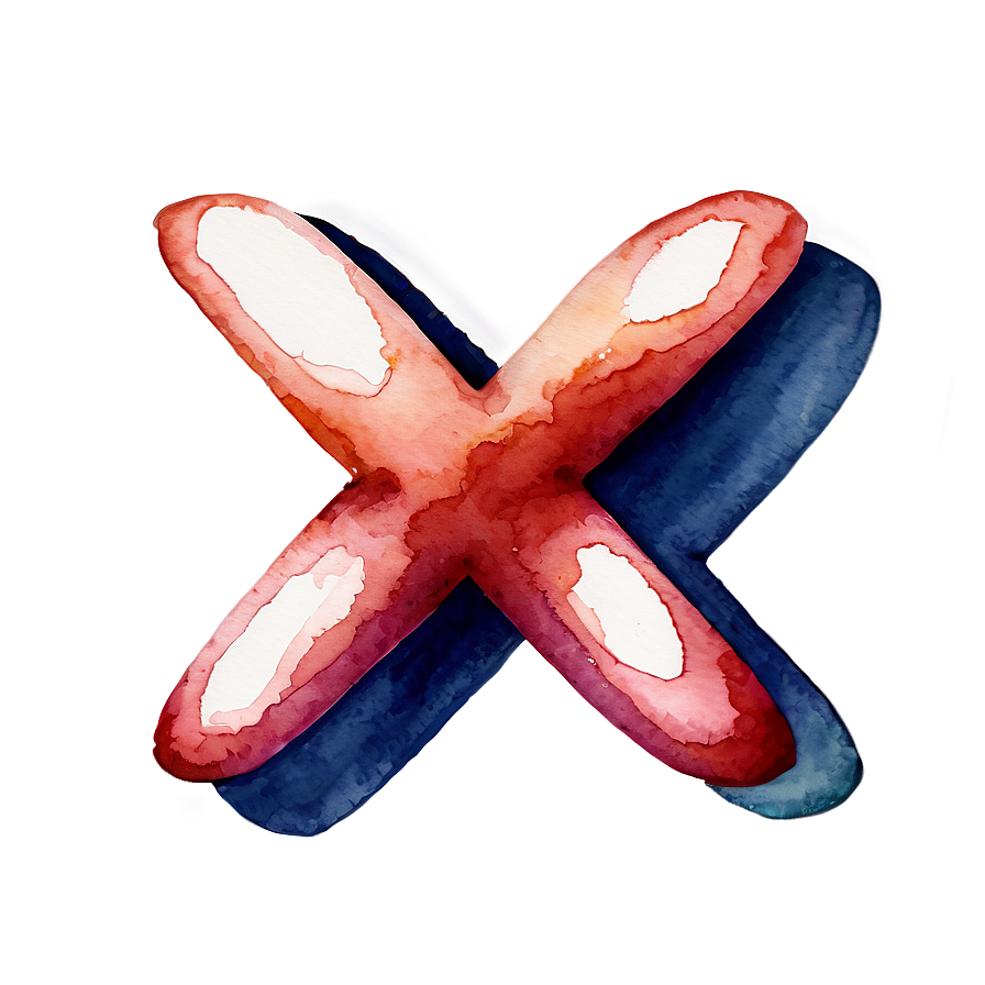 X Mark Watercolor Png 05252024