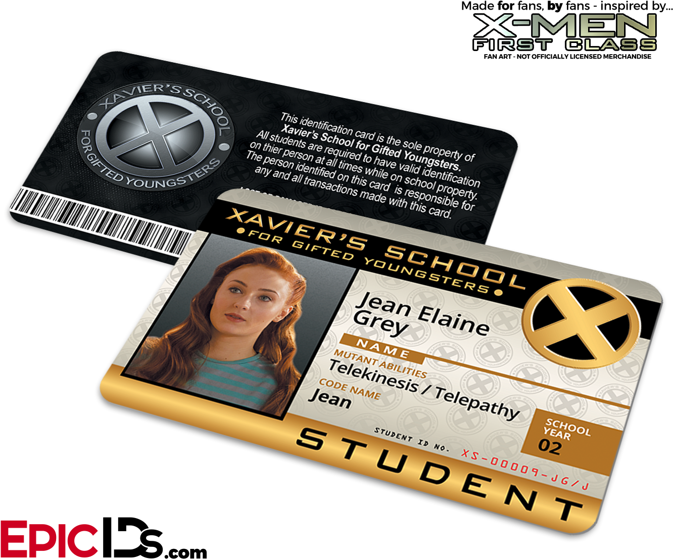 X Men Student I D Card Jean Grey PNG with transparent background