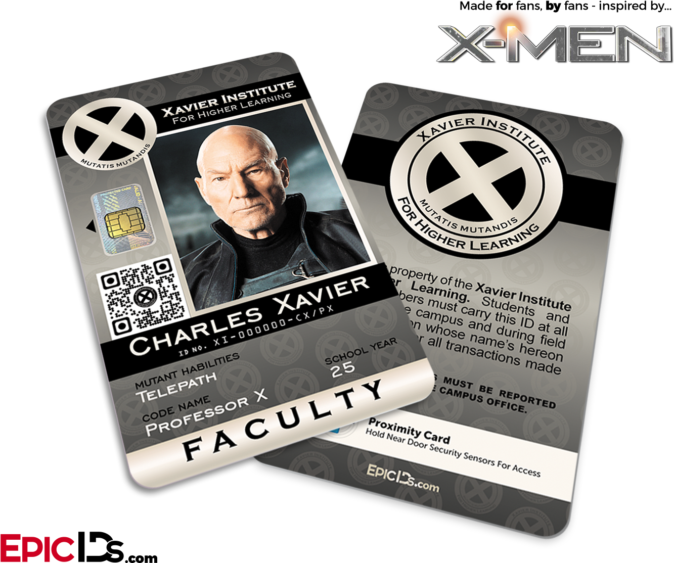 Xavier Institute Faculty I D Card Charles Xavier PNG with transparent background