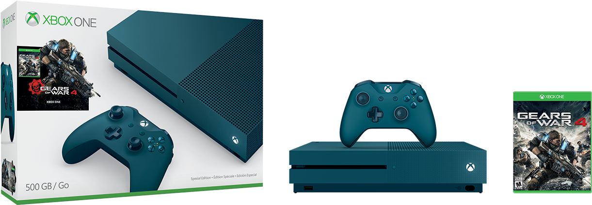 Gears Of War 4 Se Bundle - Xbox One S Deep Blue, HD Png Download PNG with transparent background