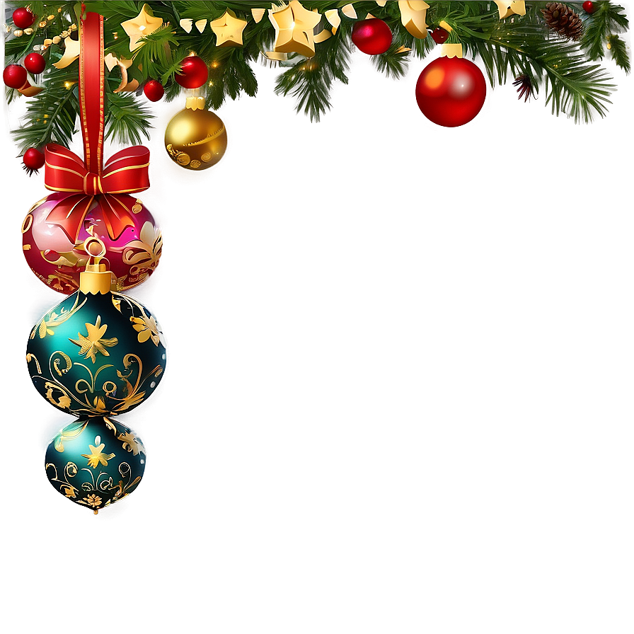 Xmas Decoration Border PNG msv PNG image with a transparent background, free high-resolution download
