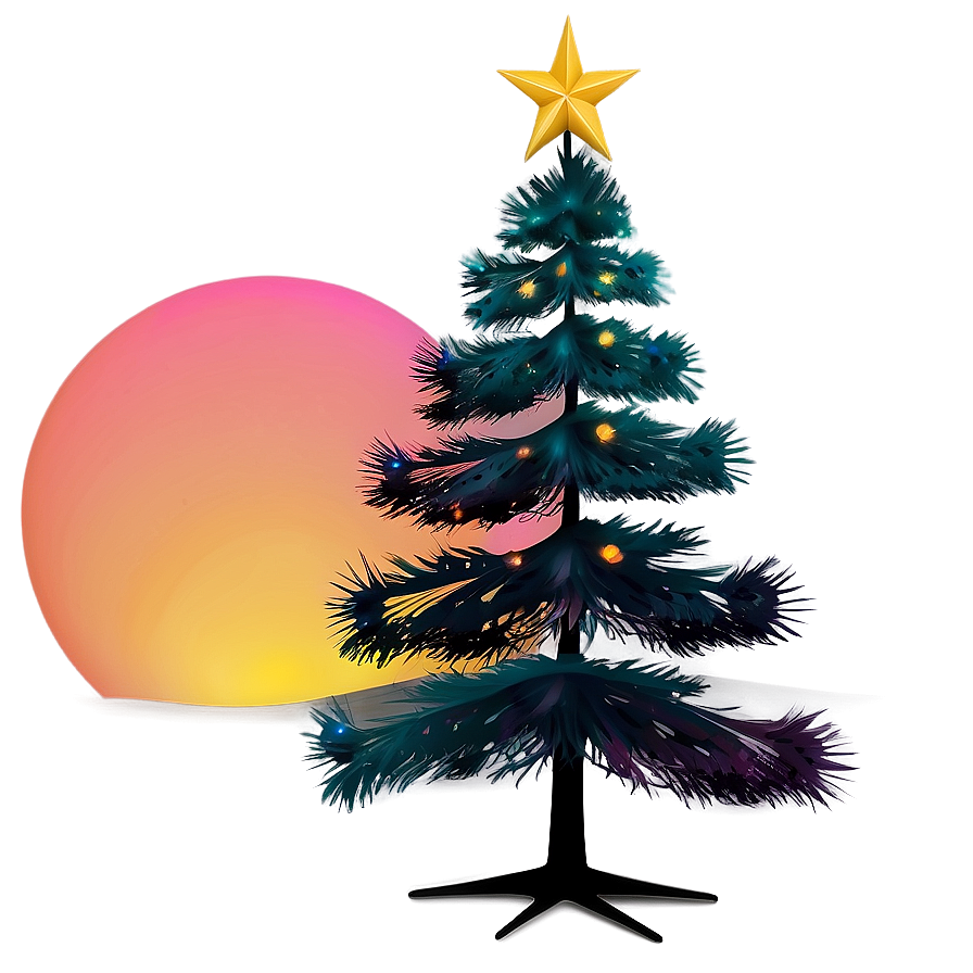 Xmas Tree Sunset Backdrop Png Xcx5