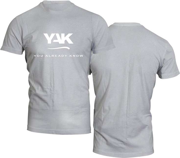 Y A K Gray T Shirt Mockup