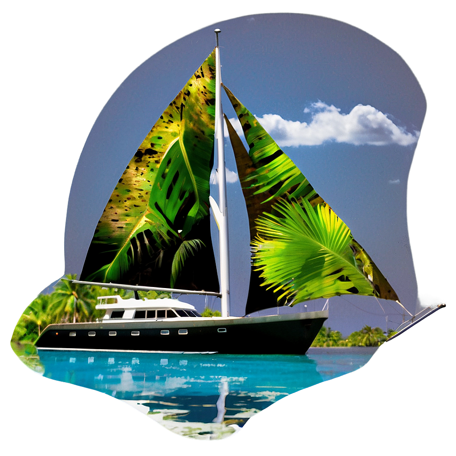 Yacht In Exotic Lagoon Png Bmu