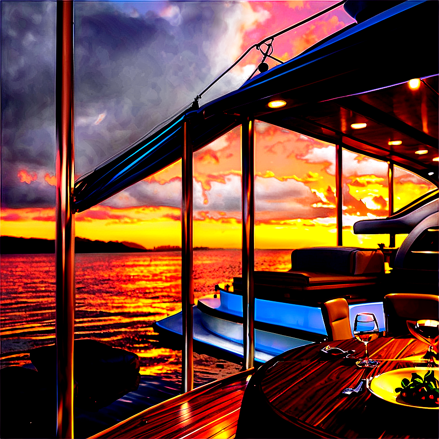 Yacht Sunset Dinner Setting Png Jfc